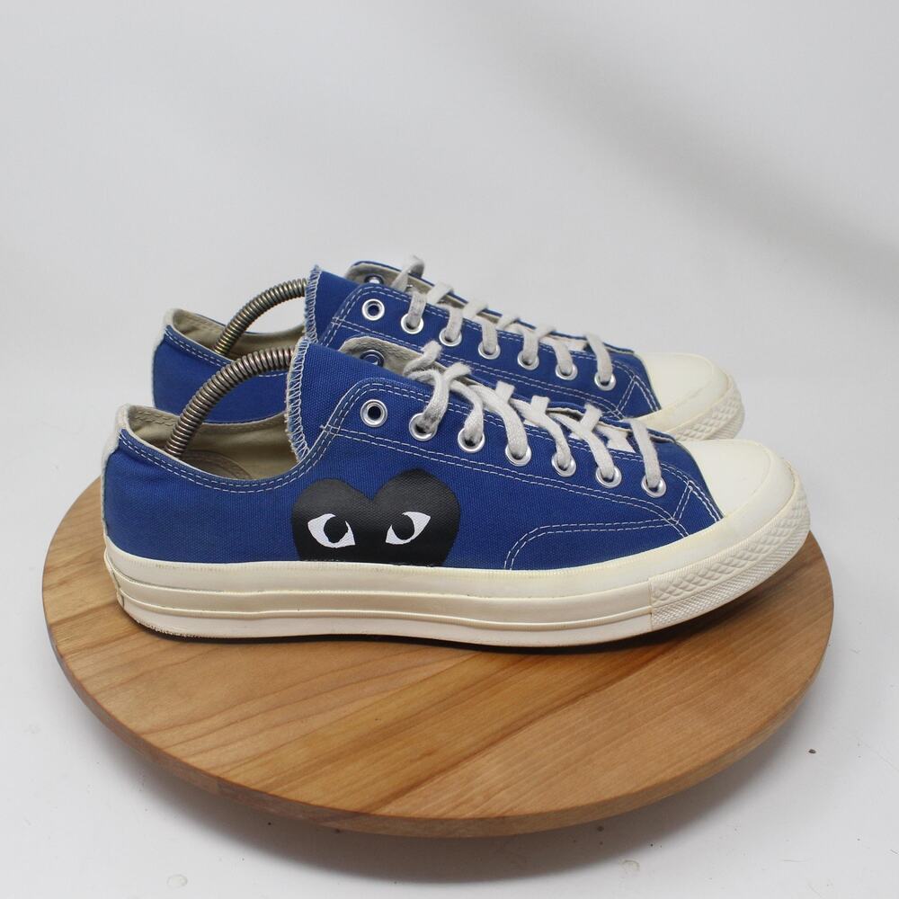 Converse Shoes Men Size 10 Comme des Garcons Blue Low Top Streetwear Punk Grunge